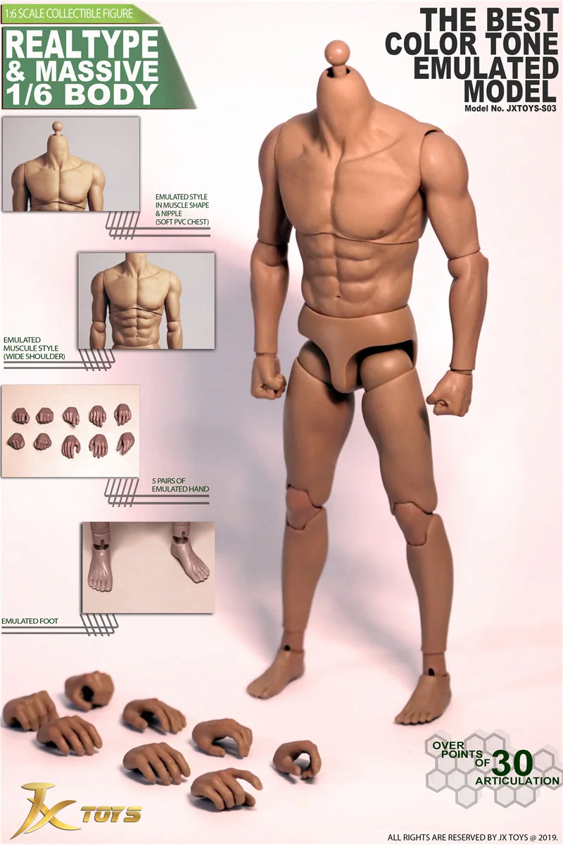 jxtoys corpo masculino asiático corpo muscular forte militar combate corpo modelo de ação modelo