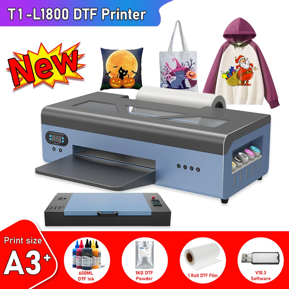 

A3 DTF Printer T-Shirts L1800 Printer Machine Printer with Roller Feeder for Fabrics, Leather, Toys, t shirt printing machine A3