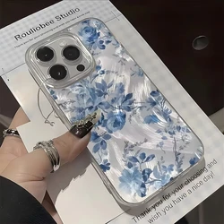 Elegant Blue Floral Pattern Phone Case Cover - Galaxy S20 FE 5G (Clear - YYDSY6029)