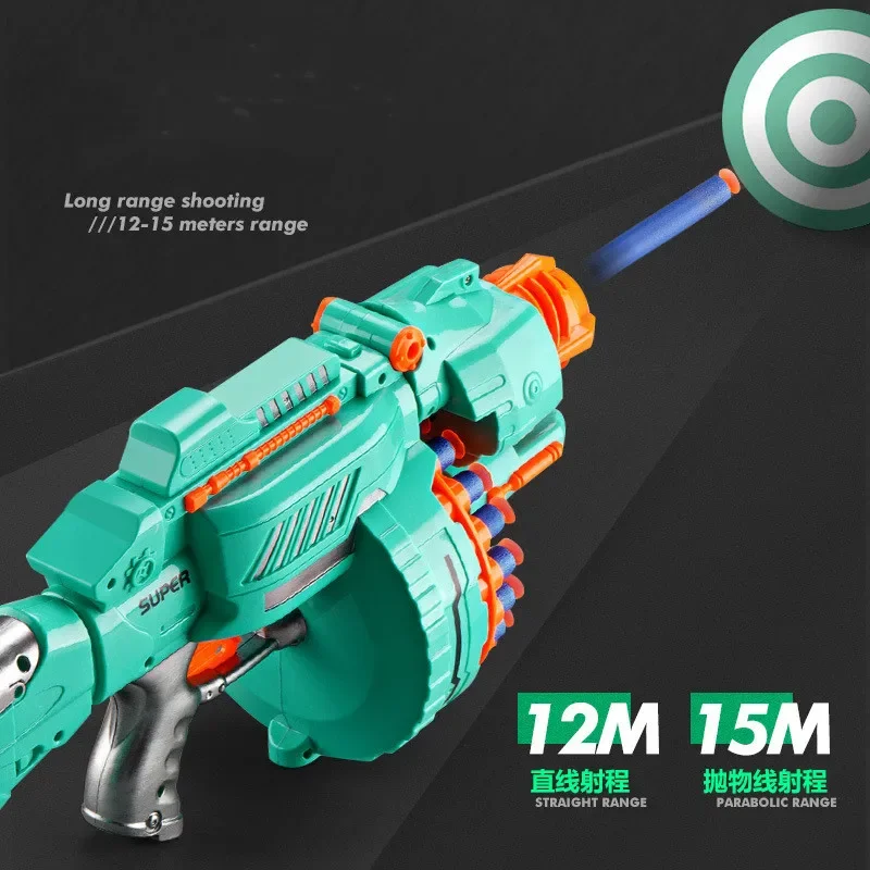 Children's Electric Continuous Shooting Gatling Toy Gun  Suction Cup Soft Bullet Gun  Explosion Nerfs gun BB Guns Gifts for Kids 2