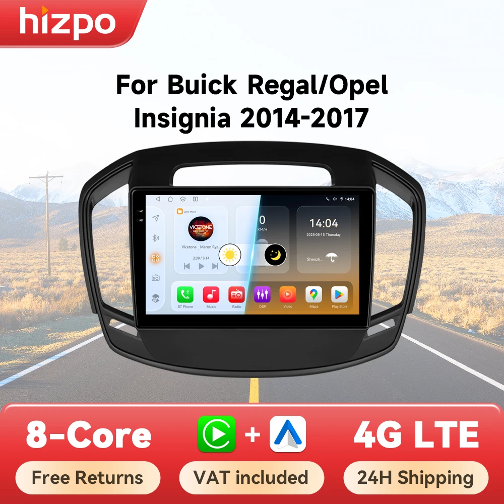 Hizpo Auto-Intelligentes System-Radio für Buick Regal und Opel Insignia 2014 - 2017 GPS-Navigation Autoradio CarPlay Android Auto