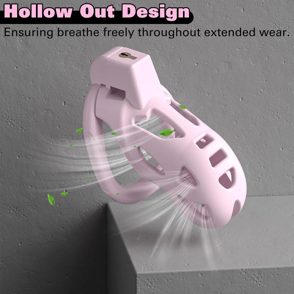 Penis Chastity Cage Chastity Lock Sex Toy Penis Cock Ring Resin Breathable For Men