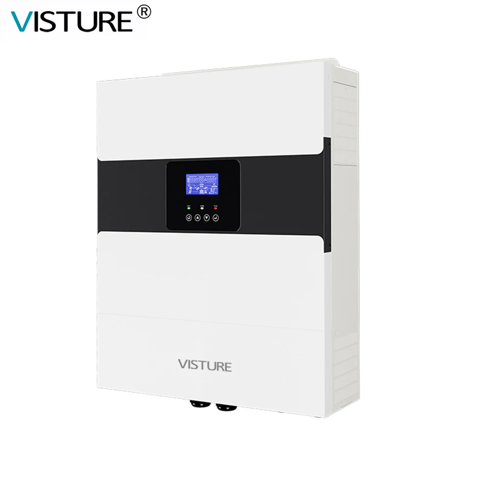 

Visture 8.0KW Hybrid Solar inverter MPPT Pure Sine Wave 24V to 220v 120A Solar power AC inverter Optional WiFi App