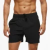 Summer  Men's Swim Trunks  Beach Shorts Elastic Closure Quick Dry Short Pants With Zipper Pockets 1