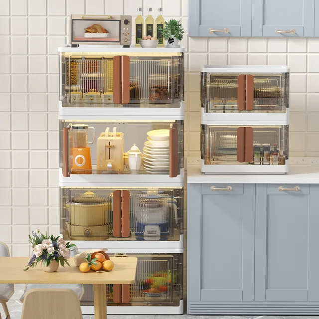 Formwell 3 Csomagoló Tárolóedények Fedővel - Összelállítható Tárolóedények, Rakhatók A Szekrény Szervezőjéhez, Tároló Doboz Ajtóval - Image 4