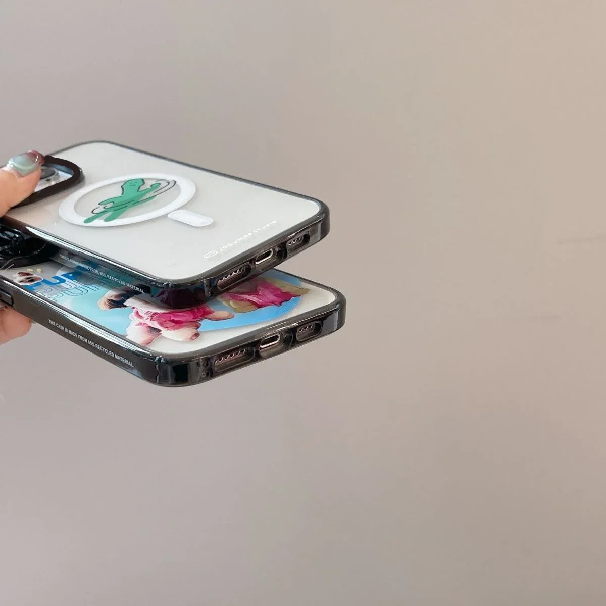 Magsafe Acrylic Animal Black Flower Phone Case Cover for IPhone 11 12 13 14 15 Pro Max Case for IPhone 15 Pro Max