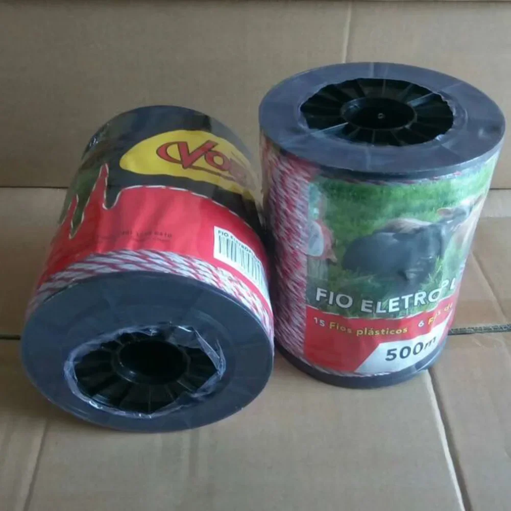 Electric Fence Rope Polywire 200/500M Roll with Steel Poly Rope for Horse Animal Fencing Ultra Low Resistance Wire and Accessory