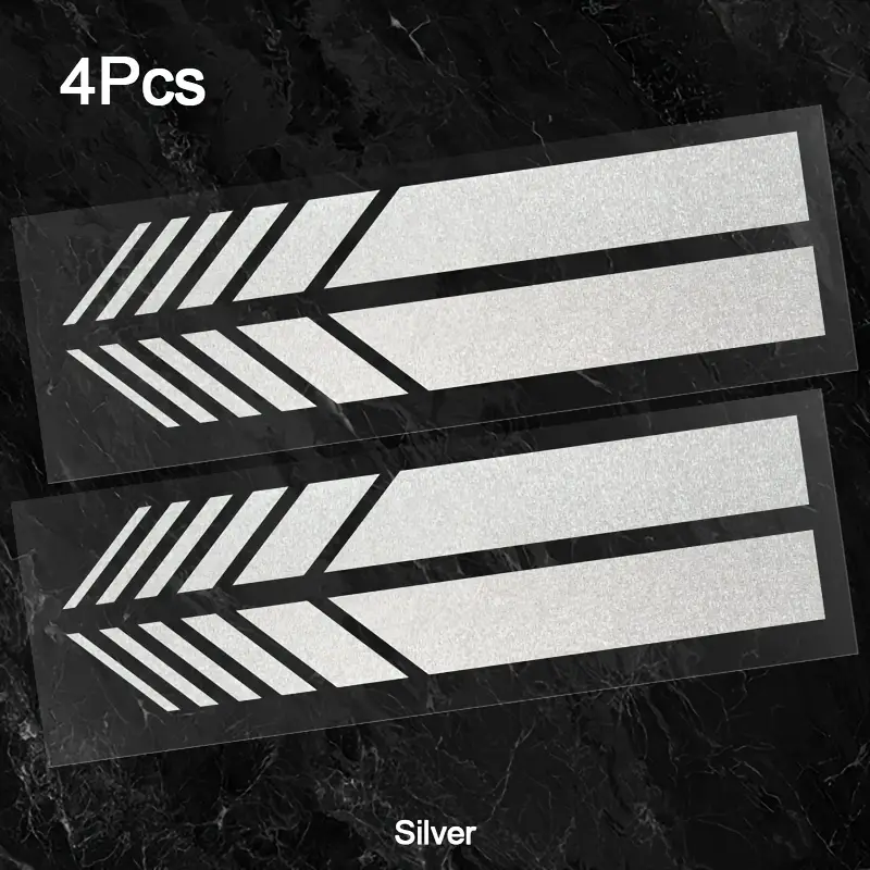 "Classic JDM Reflective Stripes Vinyl Decal Kit - 4pcs Self-Adhesive Car Body Stickers, Waterproof & Universal Fit" - Image 12