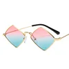 Elbru Retro Diamond Shaped Sunglasses Fashion Metal Irregular Sunshades Eyewear Male Female Colorful Lens Sun Spectacles Unisex 6