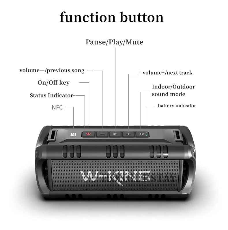 W KING D8 MINI high power bluetooth speake portable super bass home ...