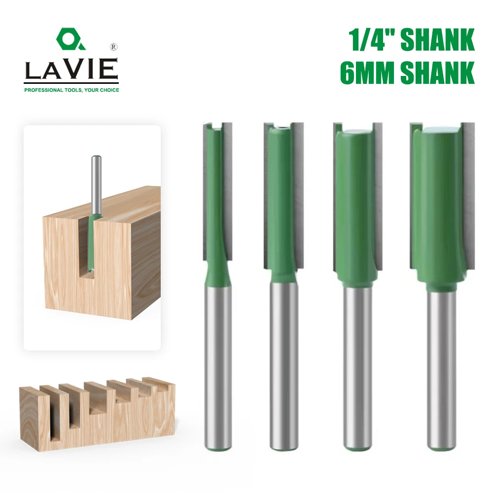 LAVIE Fräser 6mm 1/4 Schaft Hartmetall Gerade für Holznutfräsen für DIY & Professionelle Holzbearbeitung
