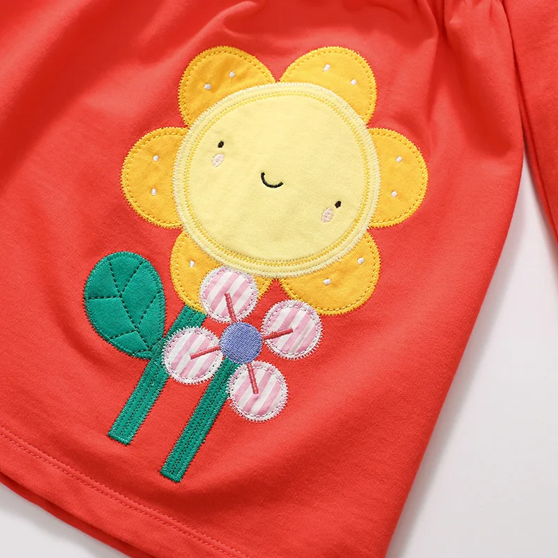 Jumping Meters 2-7T Herbst Winter Langarm Prinzessin Mädchen Kleider Stickerei oder bedruckt Baby Party Kleidung Pullover Kleid – Detail 13