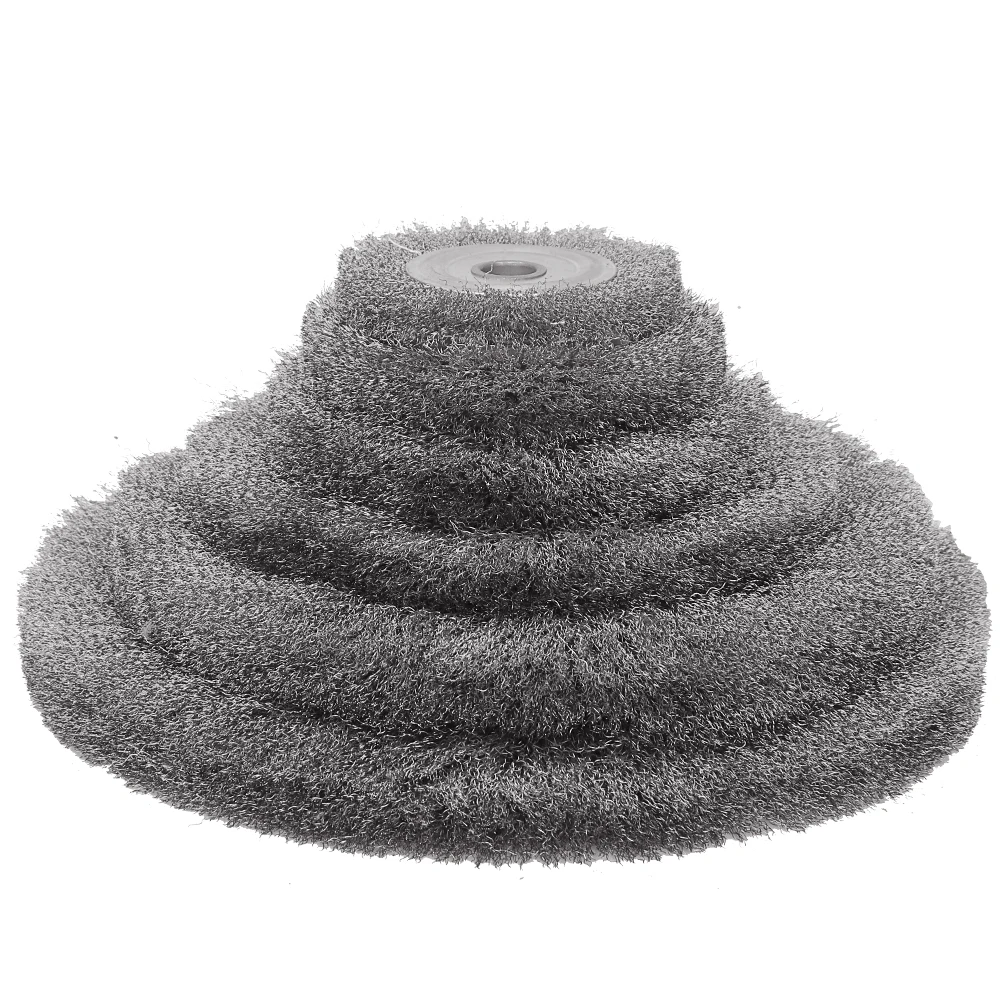 75-300mm Stahlbürste 0,15mm Drahtbürste Rund für Schleifmaschine Entgratungswerkzeug Reinigung Rost Polieradapter – Detail 13