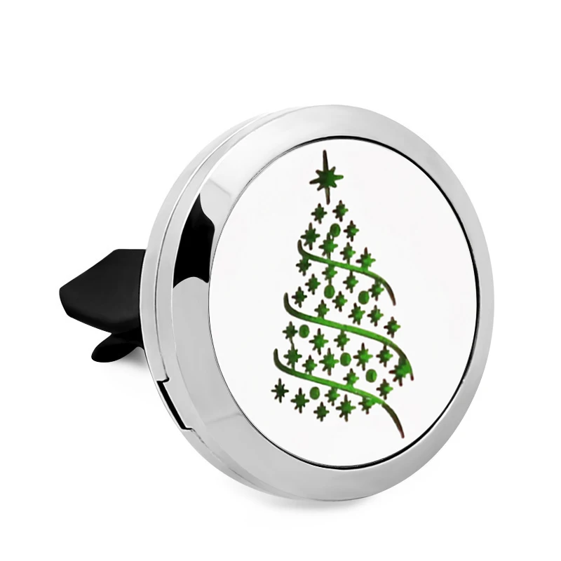 Дерево Цветок Лапа 30 мм Автомобильный Диффузор Медальон Вентиляционный Зажим Парфюмерные Ювелирные Изделия Нержавеющая Сталь Эфирное Масло Ароматерапия Автомобильный Освежитель Воздуха