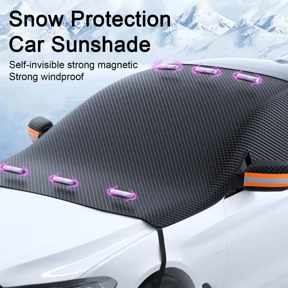 

Universal Car Half Cover Sunproof Waterproof Heat Insulation Multi-directional Protection Soft Oxford Cloth Car Half Cover