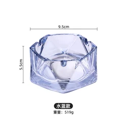 Luxury Crystal Glass Ashtray with Cover - Elegant Living Room & Office Decor (Aqua blue)