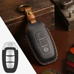 Luxury Leather Car Key Fashion Full Cover Protection Case (3Button black)