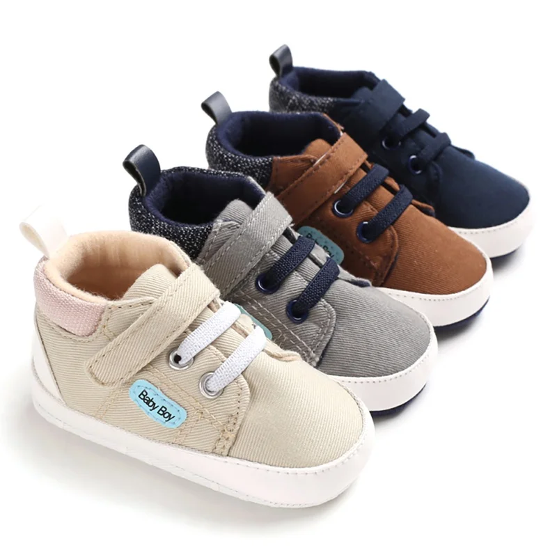 

Bobora Baby Shoes First Walkers Boys Newborn Infant Toddler Solid Casual Comfor Cotton Sole Anti-slip Baby Sneakers
