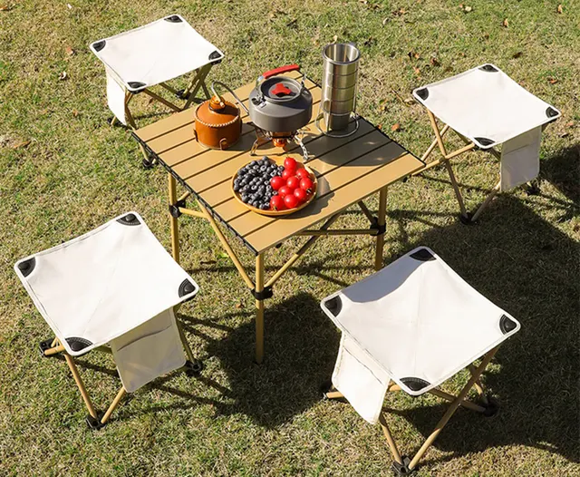 Taburete Plegable De Aluminio Para Camping, Pesca Y Jardín | Ligero Y Resistente Para Exterior