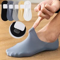 New Spring Summer Invisible Socks For Male Nylon Ice Silk Non-slip Socks No Trace Breathable Men's Socks Invisible Male Socks