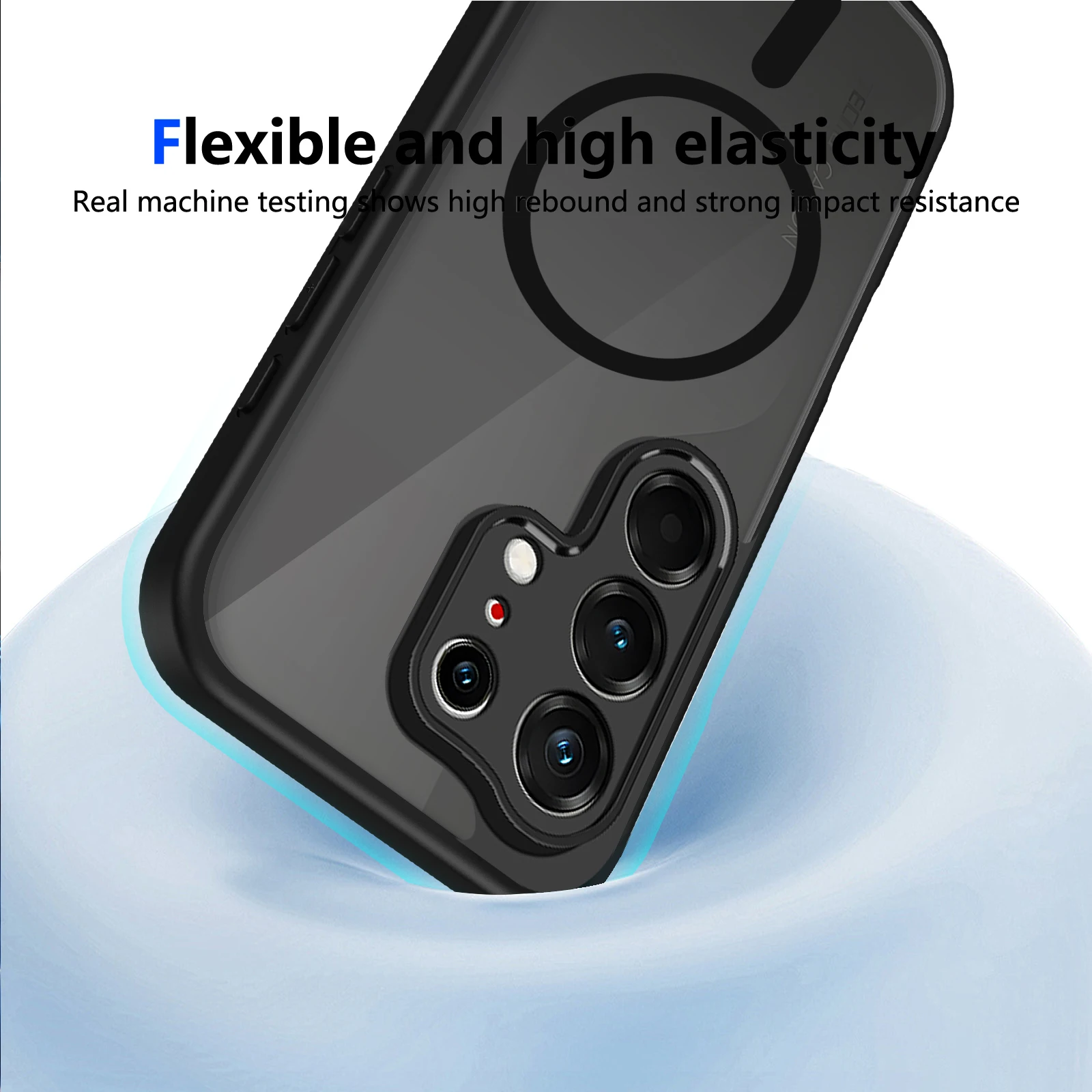 Shockproof Silicone Bumper Clear Airbag Back Cover with Hard Matte Finish