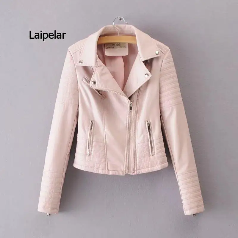 

Женская байкерская куртка из искусственной кожи, черная винтажная байкерская куртка из искусственной кожи, розовое пальто для осени