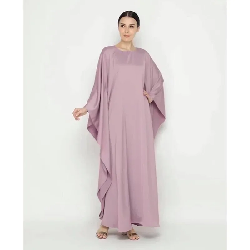Ramadan Batwing Sleeve One Piece Loose Abaya Muslim Prayer Dress Abayas for Women Dubai Kaftan Hijab Robe Jilbab Islam Clothes