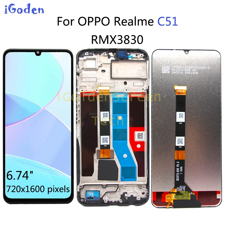 For-Oppo-Realme-C51-LCD-Display-Touch-Screen-Digitizer-Assembly ...