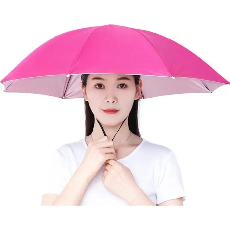Chapeau parapluie pliable pêche double couche UV protection imperméable plage camping