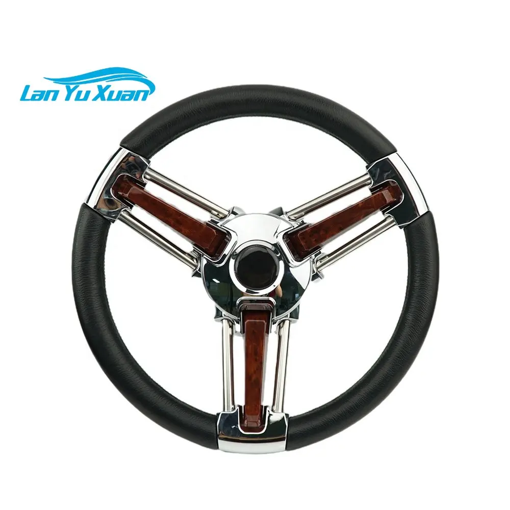

Genuine Marine Stainless Steel Steering Wheel Boat Steering Wheel Set For Ship Yacht