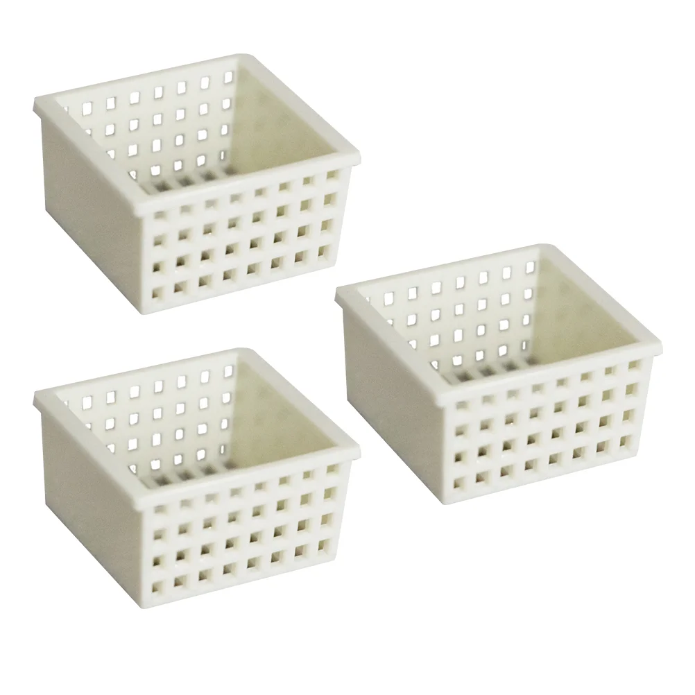 

3 Pcs Dollhouse Basket Miniature Scene Accessory Storage Container Tiny Fairy Sundries Model Small Micro Furniture