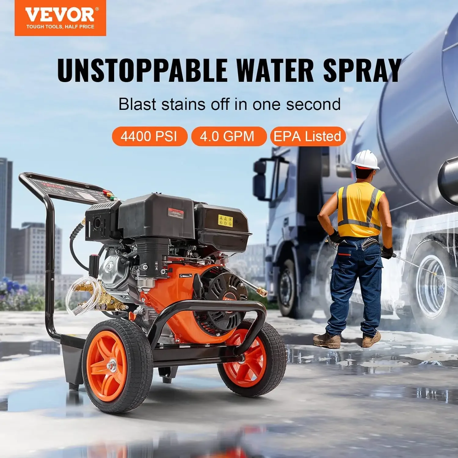 2024 New Gas Pressure Washer, 4400 PSI 4.0 GPM, Gas Powered Pressure Washer with