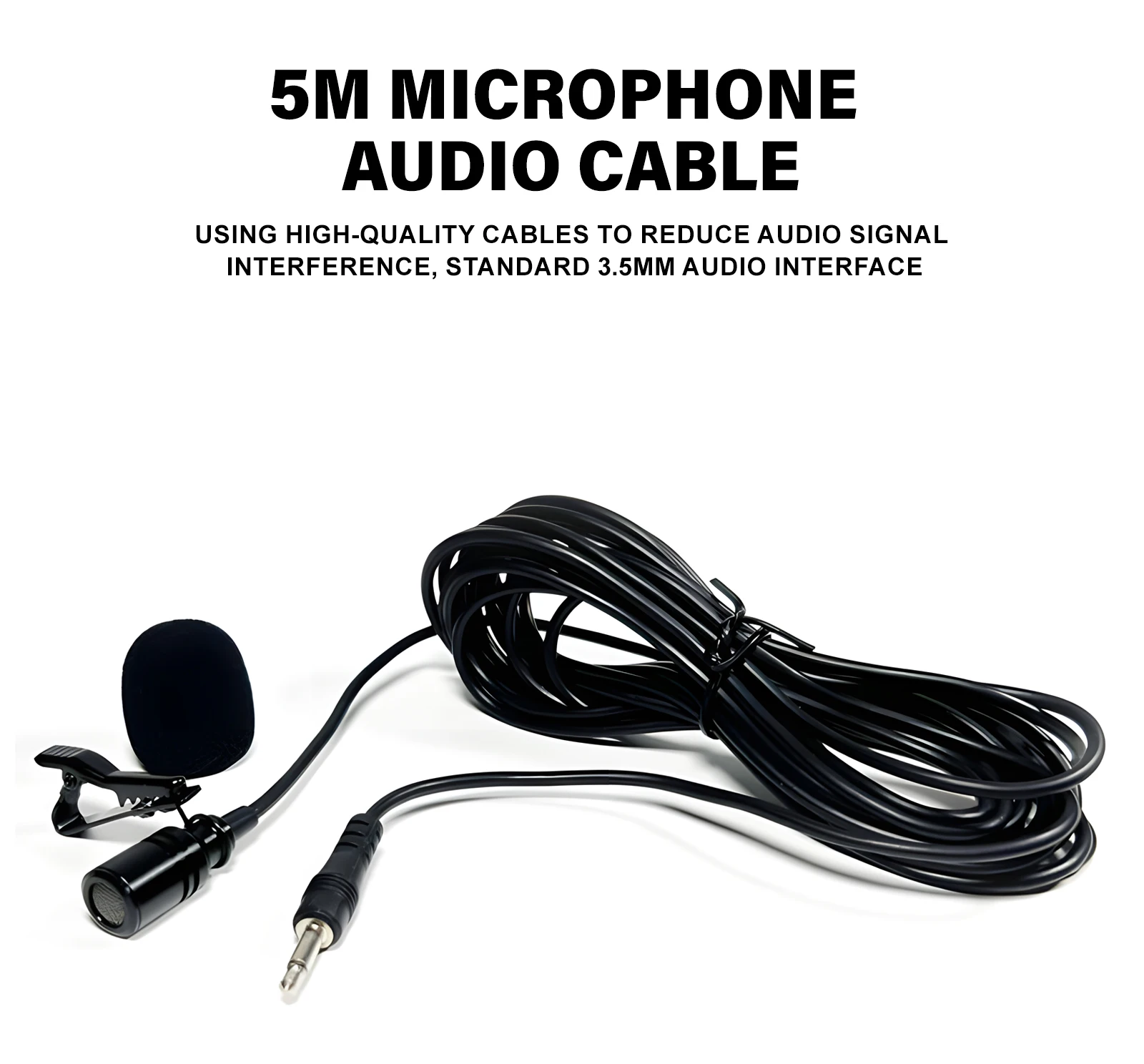 5M Etectret Condenser Omnidirectional Microphone Meeting Microphone Wired Lavalier For Trumpet Sax Violin Musical Instrument