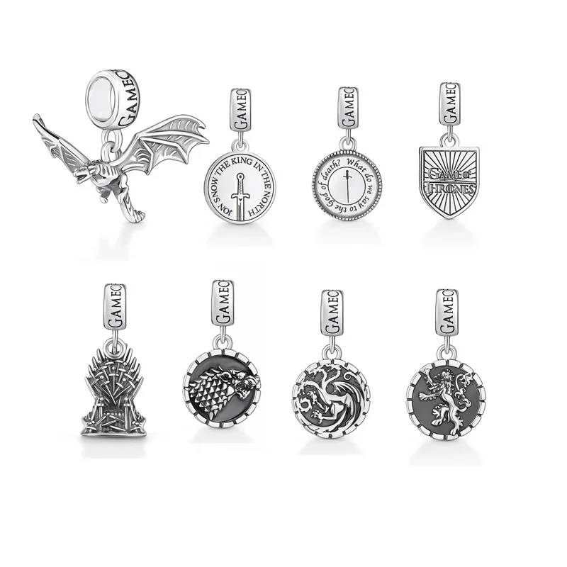 

Daenerys Targaryen Accessories Thrones Jelwery Iron Throne | Dragon House Lannister Bracelet Charms Pendant DIY for Pandora