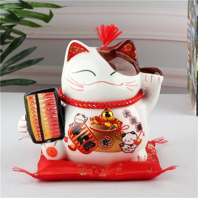 

Creative Ceramic Lucky Cat Ornament Bank Annual Meeting Gift Small Piggy Bank Shop Opening Front Desk Cashier Decoration