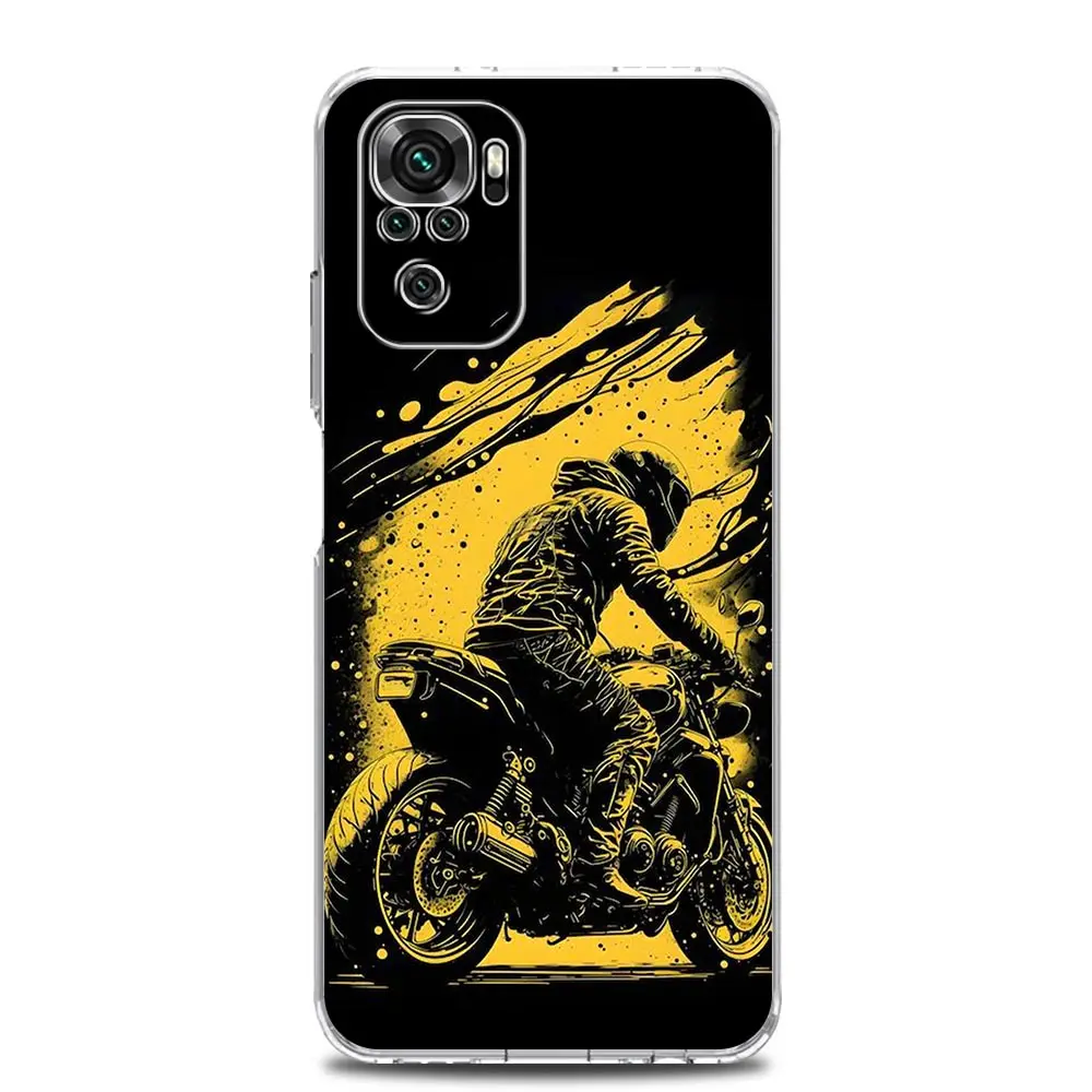 Clear Soft TPU Motorcycle Design Phone Case