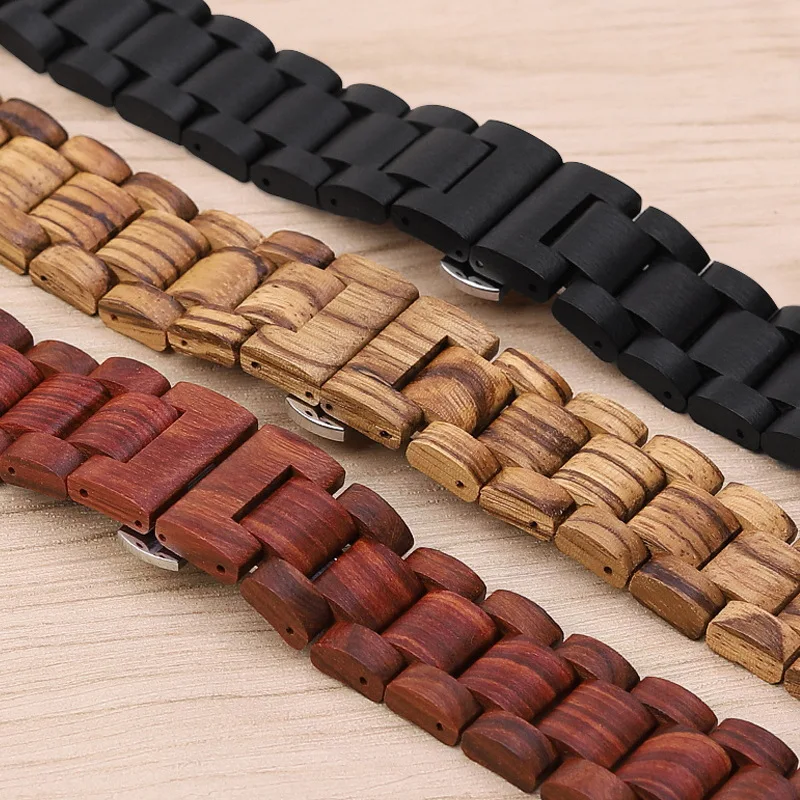 22mm Sandalwood Bracelet Strap - Elegant and Versatile Watchband