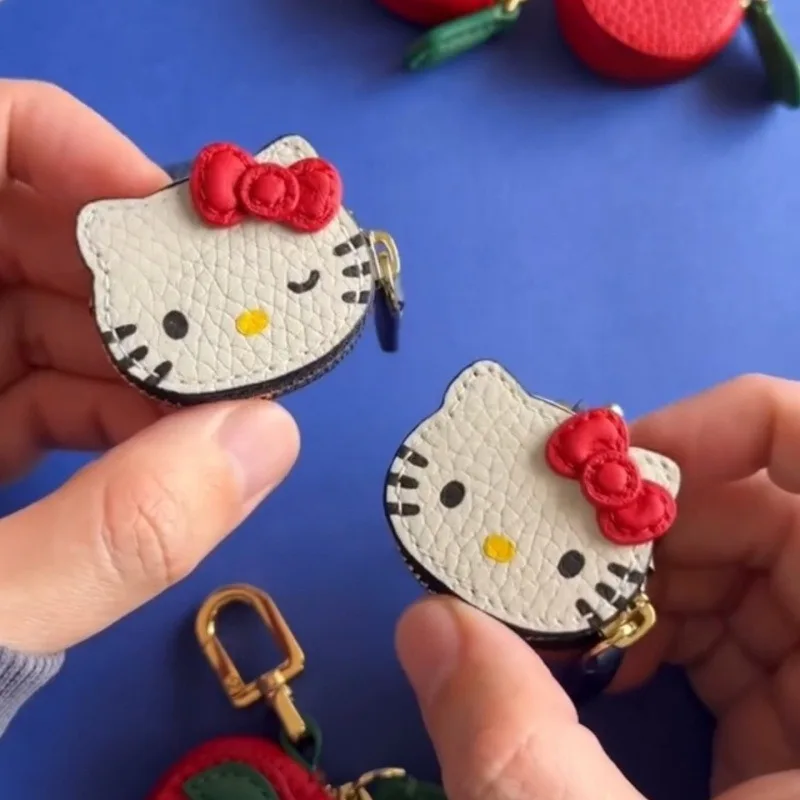 Hello Kitty Key Chain Cartoon Leather Bag Keychain Pendant Fashion Clothing Accessories Birthday Gift