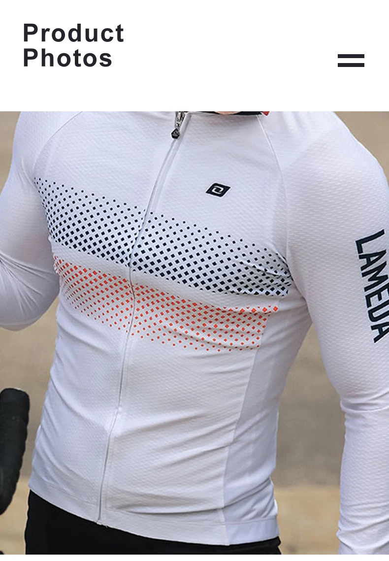 LAMEDA Herren Langarm Radfahren Frühling und Sommer Dünne, schnell trocknende Mountain Road Fahrrad Radfahren Fahrradbekleidung mit durchgehendem Reißverschluss – Detail 9