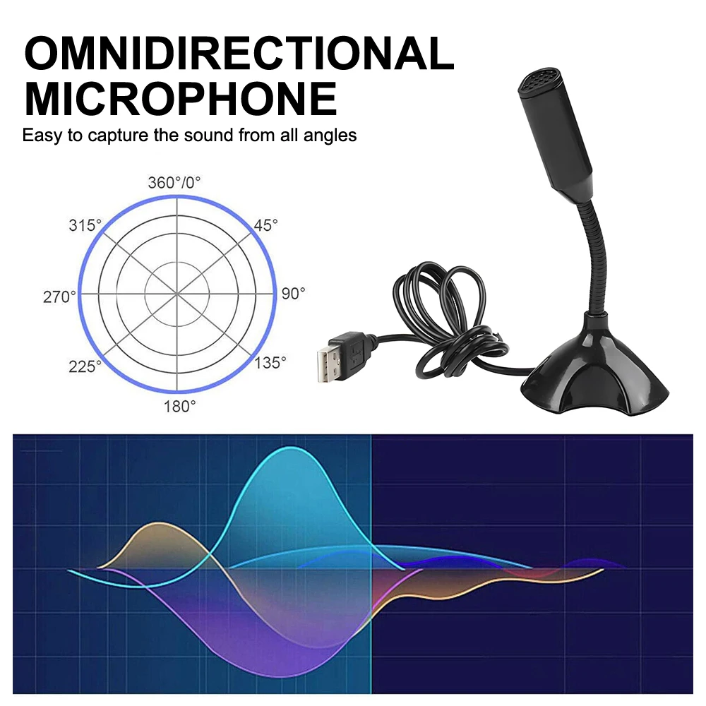 USB Wired Microphone For Laptop Computer Noise Reduction Microphone Studio Singing Gaming Streaming Mikrofon With Stand Mic