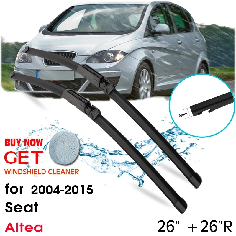 

Car Wiper Blade Front Window Windshield Rubber Silicon Refill Wiper For SEAT Altea 2004-2015 LHD / RHD 26"+26"R Car Accessories