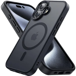 Sleek Black Magnetic Matte Phone Case with MagSafe Compatibility - iPhone 12 Pro (Black)