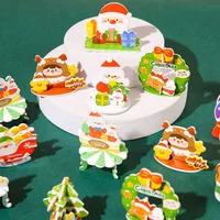Santa Claus Christmas 3D Puzzle Christmas Tree Snowman Cartoon Kriss Kringle Jigsaw Elk Reindeer Kids Xmas Arts Puzzle 1