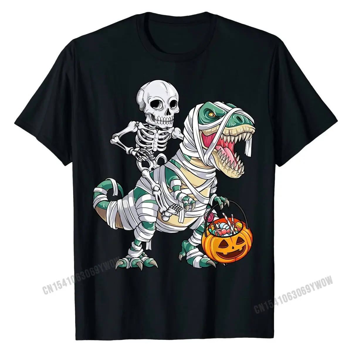 Scheletro Riding Mummy Dinosaur T Rex Halloween Kids Boys Men T-Shirt Brand Funny T-Shirt Cotton Men T Shirt Funny