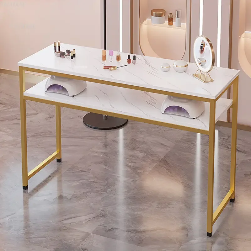 European Double Nail Tables Designer Professional Manicure Table Modern Single Manicure Tables Set Light Luxury iron Nail Table