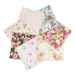 7-Piece Cotton Craft Fabric Set for DIY Patchwork and Sewing Projects (Floral)