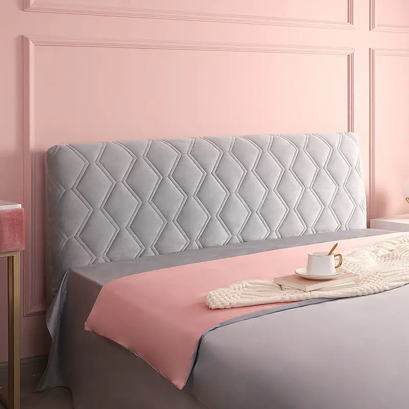 Plaid Pattern Bed Head Cover Universal Soft Home Hotel Headboard Dustproof Cover European Style Bedside Protective Case Elastic