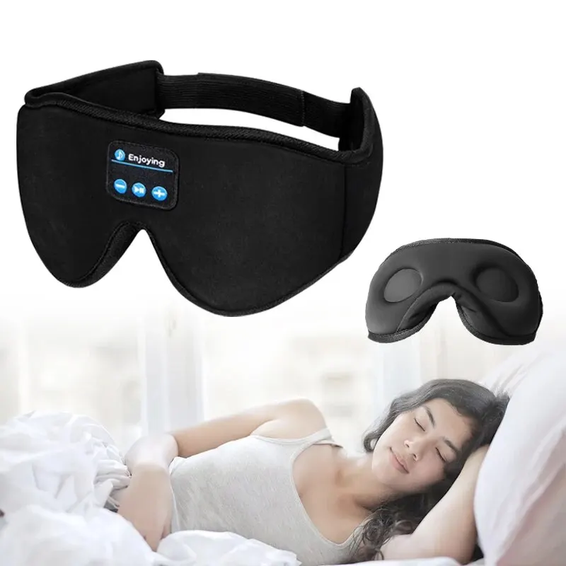 Sleep Mask Bluetooth Headphones 3D Eye Mask Wireless Air Travel 5.0 Headband Soft Elastic Comfortable Music Earphones