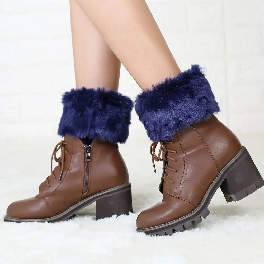 

Comfortable Fashion Crochet Knit Warm Plush Winter Anklets Sock Cover Socks Women Leg Warmers