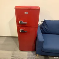 Réfrigérateur rétro à Double porte 82l, congélateur vertical, congélateur inférieur, congélateur supérieur pour la maison, l'hôtel et le bureau 1